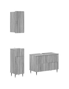 Set di armadietti da bagno in 3 pezzi ZWOLLE Sonoma grigio