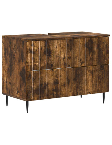 Set di armadietti da bagno in 3 pezzi ZWOLLE Rovere Fumo