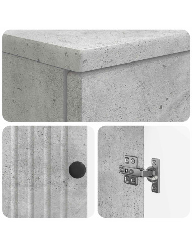 Set di Armadi da Bagno da 2 Pezzi ALKMAAR Grigio Cemento