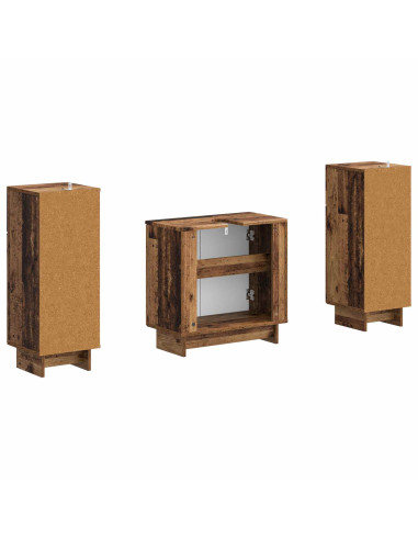 Set di Armadi da Bagno da 2 Pezzi EDE Legno antico