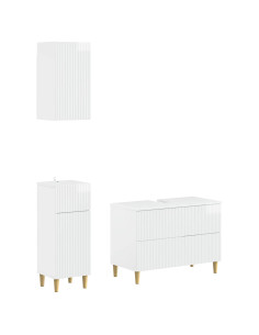 Set di armadietti da bagno in 3 pezzi ARNHEM Bianco Lucido