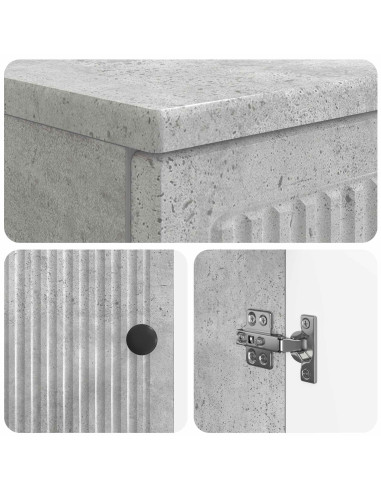 Set di Armadi da Bagno da 2 Pezzi EDE Grigio Cemento