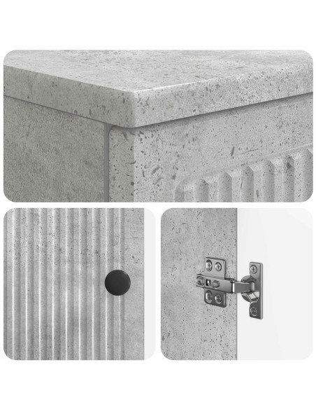 Set di Armadi da Bagno da 2 Pezzi EDE Grigio Cemento