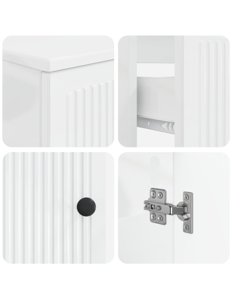 Set di Armadi da Bagno da 2 Pezzi EDE Bianco Lucido