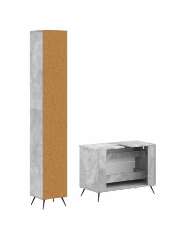 Set di Armadi da Bagno da 2 Pezzi BREDA Grigio Cemento
