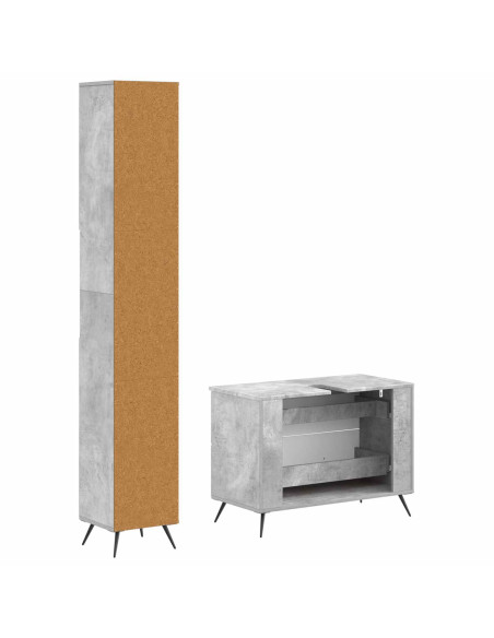 Set di Armadi da Bagno da 2 Pezzi BREDA Grigio Cemento