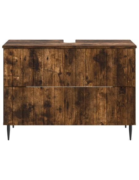 Armadio per Lavabo da Bagno ZWOLLE Rovere Fumo