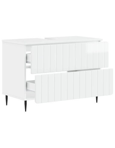 Armadio per Lavabo da Bagno ZWOLLE Bianco Lucido