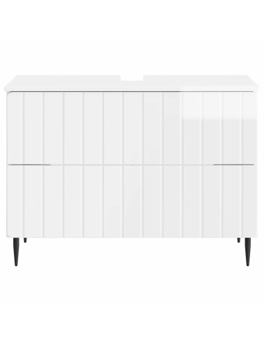 Armadio per Lavabo da Bagno ZWOLLE Bianco Lucido