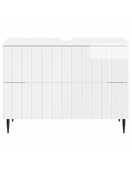 Armadio per Lavabo da Bagno ZWOLLE Bianco Lucido