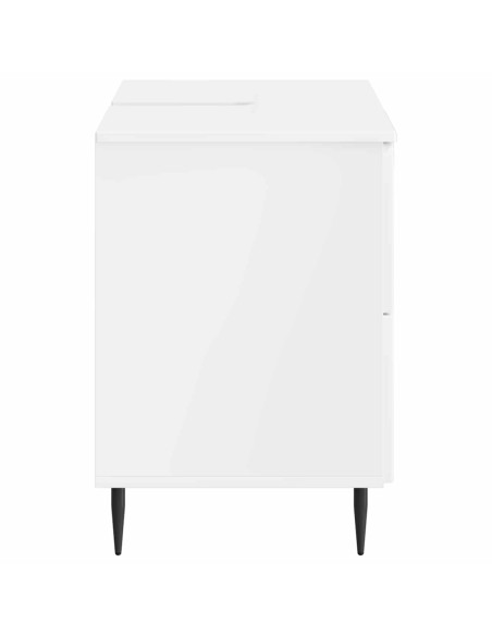 Armadio per Lavabo da Bagno ZWOLLE Bianco Lucido