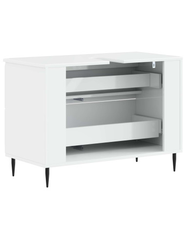Armadio per Lavabo da Bagno ZWOLLE Bianco Lucido