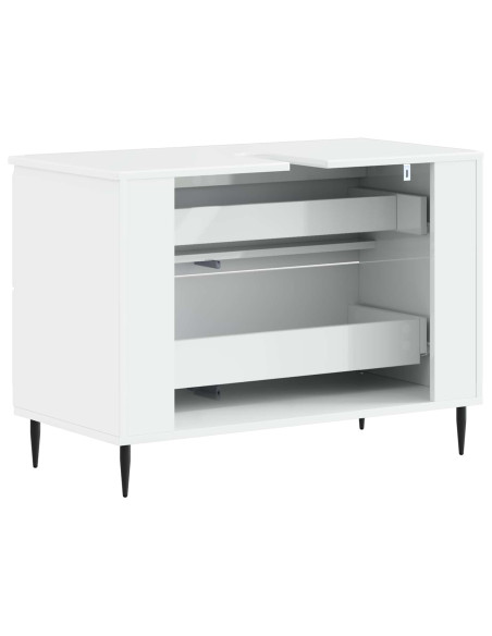 Armadio per Lavabo da Bagno ZWOLLE Bianco Lucido