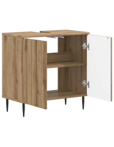 Armadio per Lavabo da Bagno ZWOLLE Rovere Artigianale