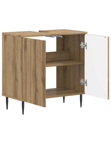 Armadio per Lavabo da Bagno ZWOLLE Rovere Artigianale