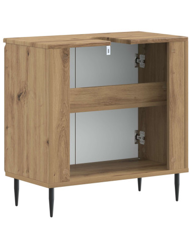 Armadio per Lavabo da Bagno ZWOLLE Rovere Artigianale