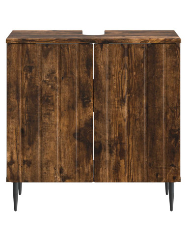 Armadio per Lavabo da Bagno ZWOLLE Rovere Fumo