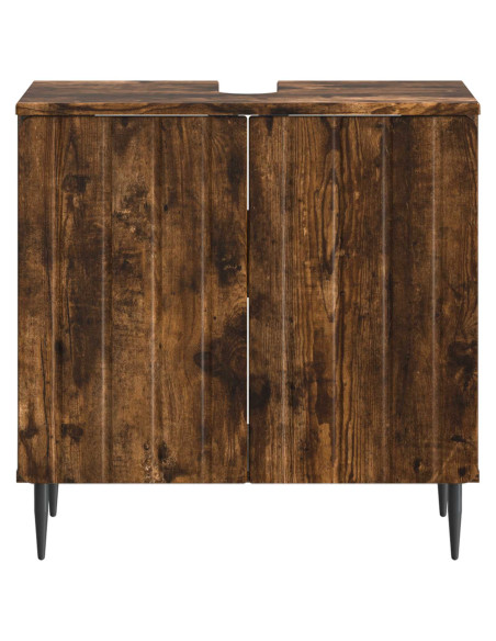 Armadio per Lavabo da Bagno ZWOLLE Rovere Fumo