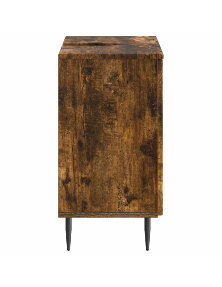 Armadio per Lavabo da Bagno ZWOLLE Rovere Fumo