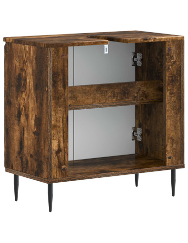 Armadio per Lavabo da Bagno ZWOLLE Rovere Fumo