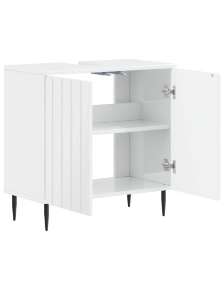 Armadio per Lavabo da Bagno ZWOLLE Bianco Lucido