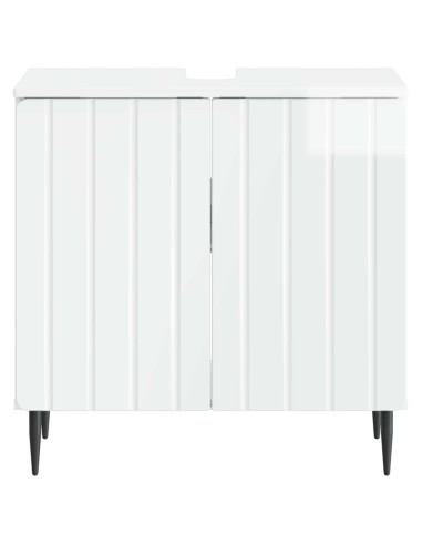 Armadio per Lavabo da Bagno ZWOLLE Bianco Lucido