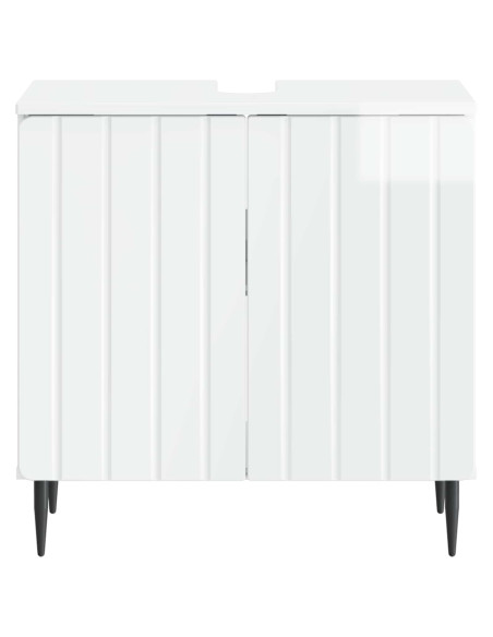 Armadio per Lavabo da Bagno ZWOLLE Bianco Lucido