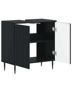 Armadio per Lavabo da Bagno ZWOLLE Nero 59,5 x 31,5 x 59 cm 2