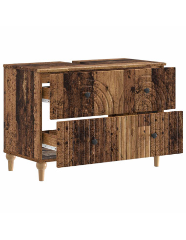 Armadio per Lavabo da Bagno ALKMAAR Legno antico