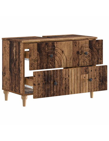 Armadio per Lavabo da Bagno ALKMAAR Legno antico