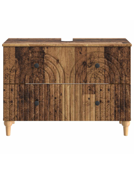 Armadio per Lavabo da Bagno ALKMAAR Legno antico