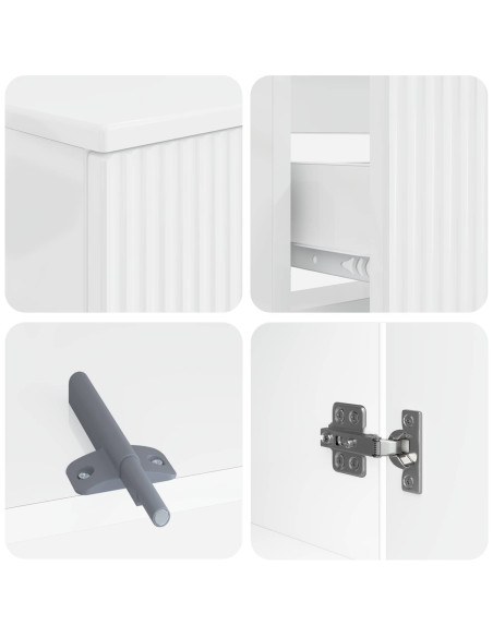 Set di Armadi da Bagno da 2 Pezzi ARNHEM Bianco Lucido