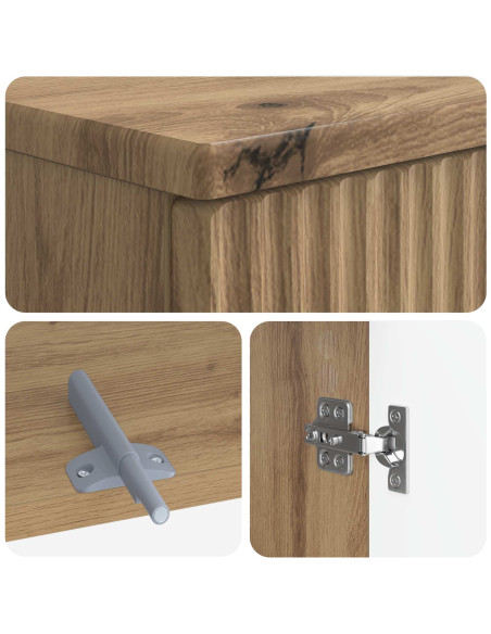 Set di Armadi da Bagno da 2 Pezzi ARNHEM Rovere Artigianale