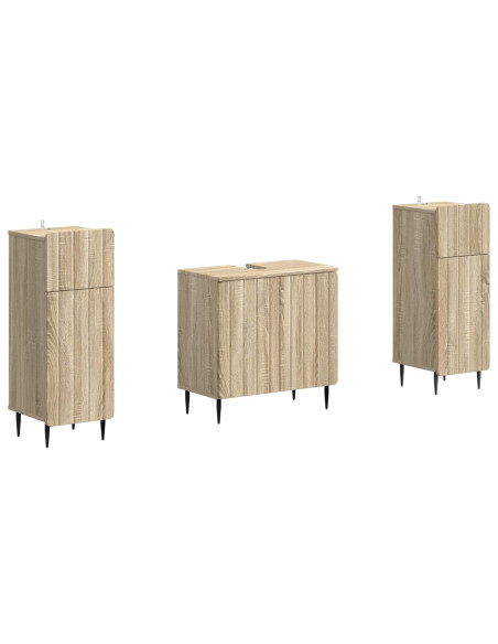 Set di Armadi da Bagno da 2 Pezzi ZWOLLE Rovere Sonoma