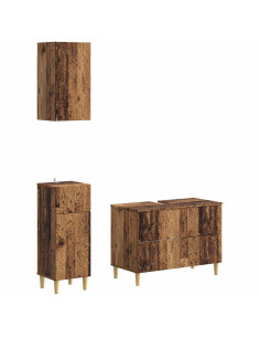 Set di armadietti da bagno in 3 pezzi DELFT Legno antico