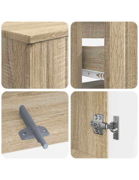Set di Armadi da Bagno da 2 Pezzi ZWOLLE Rovere Sonoma