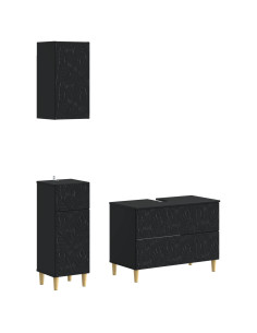 Set di armadietti da bagno in 3 pezzi DELFT Nero