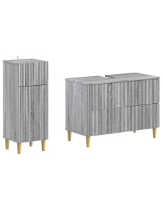 Set di Armadi da Bagno da 2 Pezzi ARNHEM Sonoma grigio
