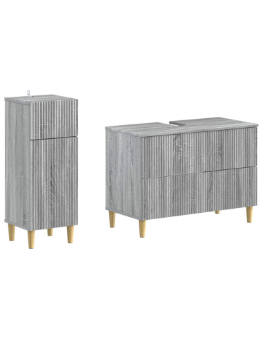 Set di Armadi da Bagno da 2 Pezzi ARNHEM Sonoma grigio
