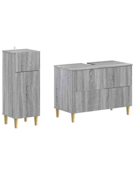 Set di Armadi da Bagno da 2 Pezzi ARNHEM Sonoma grigio