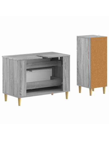Set di Armadi da Bagno da 2 Pezzi ARNHEM Sonoma grigio