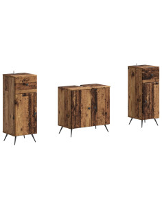Set di Armadi da Bagno da 2 Pezzi BREDA Legno antico
