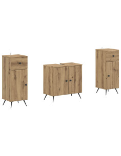 Set di Armadi da Bagno da 2 Pezzi BREDA Rovere Artigianale