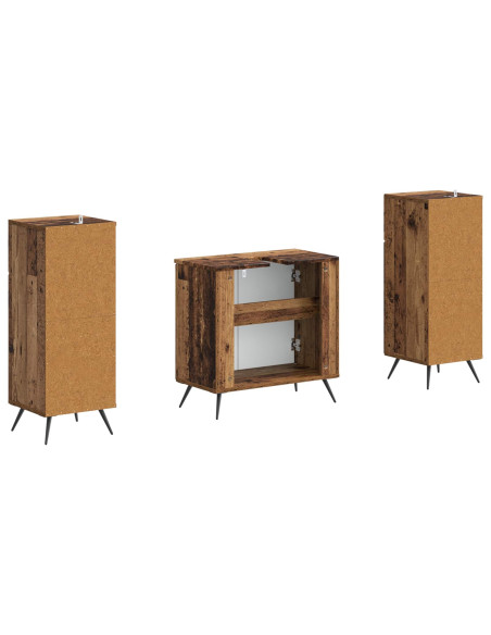 Set di Armadi da Bagno da 2 Pezzi BREDA Legno antico