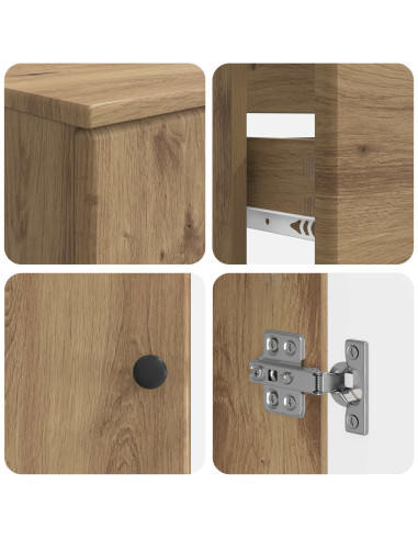 Set di Armadi da Bagno da 2 Pezzi BREDA Rovere Artigianale