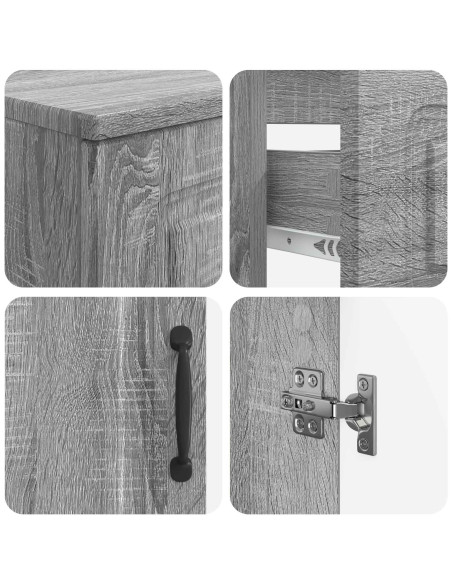 Set di Armadi da Bagno da 2 Pezzi UTRECHT Sonoma grigio
