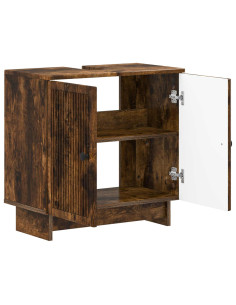 Armadio per Lavabo da Bagno EDE Rovere Fumo 59,5 x 31,5 x 59 cm 2