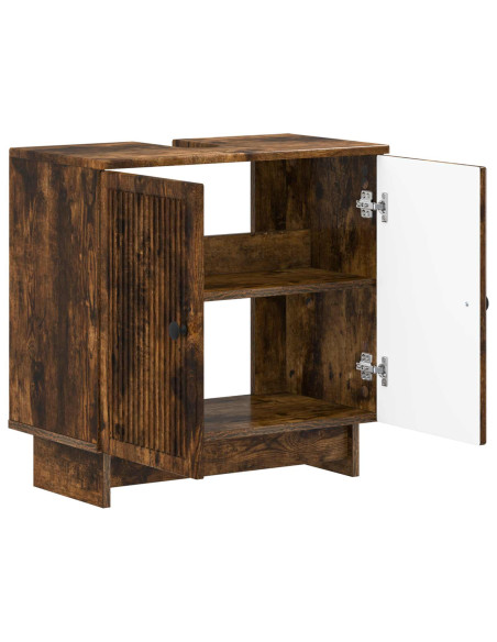 Armadio per Lavabo da Bagno EDE Rovere Fumo 59,5 x 31,5 x 59 cm