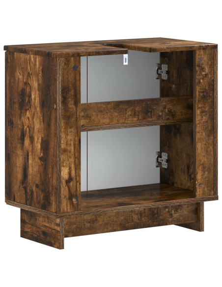 Armadio per Lavabo da Bagno EDE Rovere Fumo 59,5 x 31,5 x 59 cm