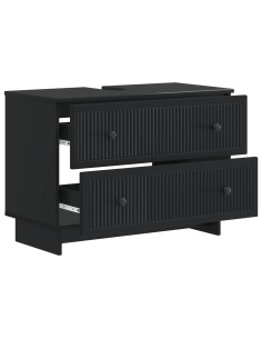 Armadio per Lavabo da Bagno EDE Nero 82 x 41 x 59 cm 2